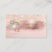 Carte De Visite Machine à coudre Chat Gold Confetti, Brush Stroke (Devant)