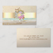 Carte De Visite Machine à coudre Chat Or Confetti, Rayure (Devant / Derrière)