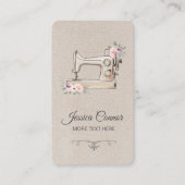 Carte De Visite Machine à coudre Crème Arrière - plan blanc cassé (Devant)