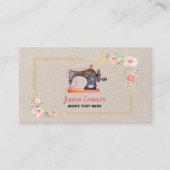 Carte De Visite Machine à coudre Crème Arrière - plan blanc cassé (Devant)