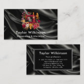 Carte De Visite Machine à coudre en cuir noir (Devant / Derrière)