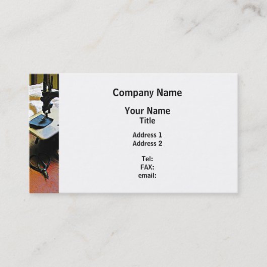 Carte De Visite Machine à coudre et tissu (Devant)