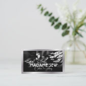 Carte De Visite Machine à coudre et tissu (Debout devant)