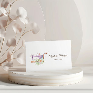 Carte De Visite Machine à coudre florale à l'aquarelle simple