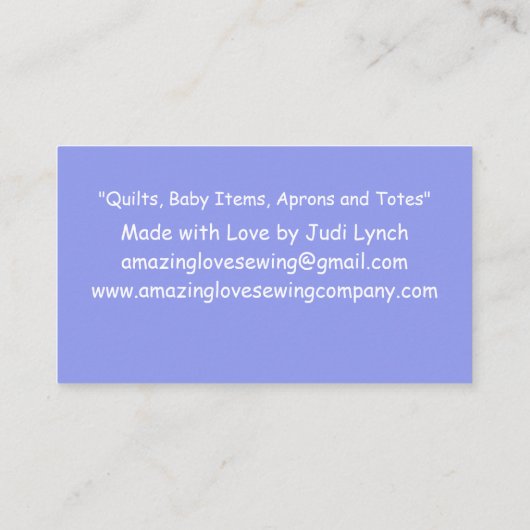 Carte De Visite Machine à coudre florale customisée (Dos)