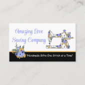 Carte De Visite Machine à coudre florale customisée (Devant)