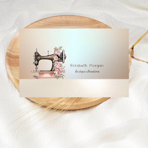 Carte De Visite Machine à coudre florale élégante professionnelle