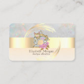 Carte De Visite Machine à coudre Gold Stripe Opal Holographique (Devant)