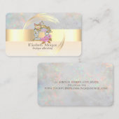 Carte De Visite Machine à coudre Gold Stripe Opal Holographique (Devant / Derrière)