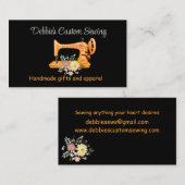 Carte De Visite Machine à coudre jaune customisée sur noir (Devant / Derrière)