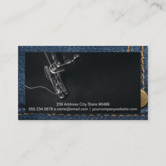 Carte De Visite Machine à coudre | Jeans | Stitching (Dos)
