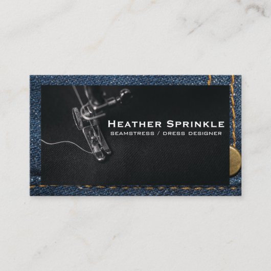 Carte De Visite Machine à coudre | Jeans | Stitching (Devant)