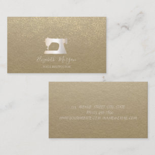 Carte De Visite Machine à coudre Kraft rustique Confetti or
