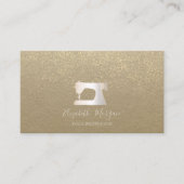 Carte De Visite Machine à coudre Kraft rustique Confetti or (Devant)