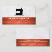 Carte De Visite Machine à coudre | | Marbre | Plan en cuir (Devant / Derrière)