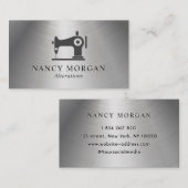 Carte De Visite Machine à coudre métallique (Devant / Derrière)