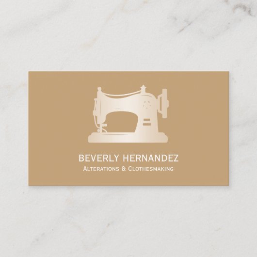 Carte De Visite Machine à coudre Or Seamstress Beige (Devant)