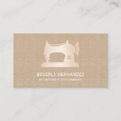 Carte De Visite Machine à coudre Or Seamstress Linge beige (Devant)