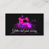 Carte De Visite Machine à coudre Patchwork Noir Rose Couturière Ta (Devant)