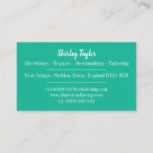 Carte De Visite Machine à coudre Presseur Seamstress Tailor (Dos)