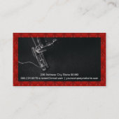 Carte De Visite Machine à coudre | Remplissage rouge rembourré (Dos)