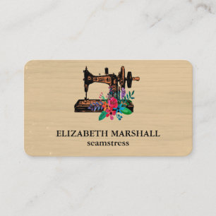 Carte De Visite Machine à coudre rustique en bois shabby chic cott