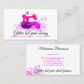 Carte De Visite Machine à coudre Seamstress Tailor rose (Devant / Derrière)