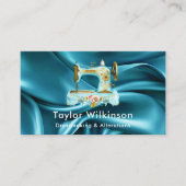 Carte De Visite Machine à coudre Seamstress Turquoise bleu (Devant)