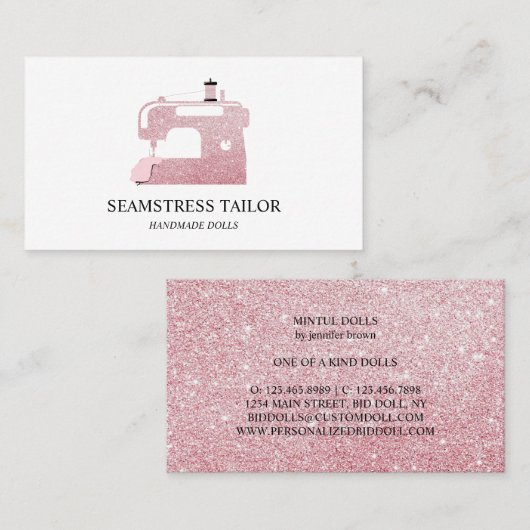 Carte De Visite Machine à coudre sur mesure (Devant / Derrière)