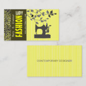 Carte De Visite Machine à coudre travaillant la mode de beauté (Devant / Derrière)