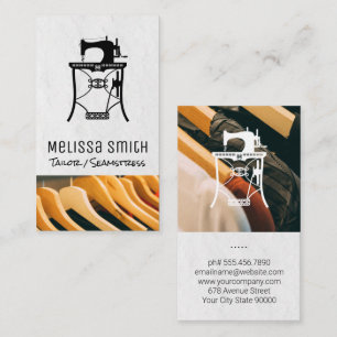 Carte De Visite Machine à coudre vintage Hangers de vêtements