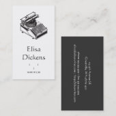 Carte De Visite Machine à écrire (Devant / Derrière)