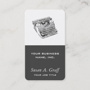 Carte De Visite Machine à écrire en bois sous-bois vintage