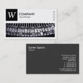 Carte De Visite Machine à écrire - Logo et Panneau v2 - Noir (Devant / Derrière)