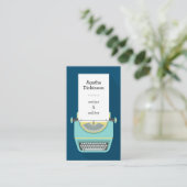 Carte De Visite Machine à écrire professionnelle bleu marine rétro (Debout devant)