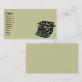 Carte De Visite Machine à écrire Vintage (Devant / Derrière)
