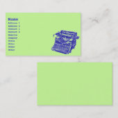 Carte De Visite Machine à écrire Vintage (Devant / Derrière)