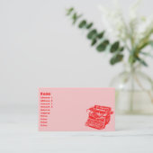 Carte De Visite Machine à écrire Vintage (Debout devant)