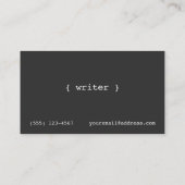 Carte De Visite Machine à écrire Vintage (Dos)