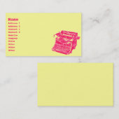 Carte De Visite Machine à écrire Vintage (Devant / Derrière)