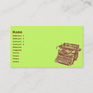 Carte De Visite Machine à écrire Vintage