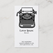 Carte De Visite Machine à écrire vintage - Blanc (Dos)