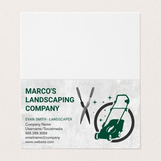 Carte De Visite Machine à gazon | Clippers de couverture (Extérieur déplié)