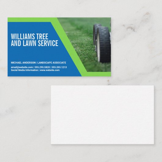 Carte De Visite Machine à gazon | Coupe de l'herbe (Devant / Derrière)