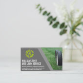 Carte De Visite Machine à gazon | Coupe de l'herbe | Logo du paysa (Debout devant)