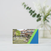 Carte De Visite Machine à gazon | Coupe de l'herbe | Logo du paysa (Debout devant)