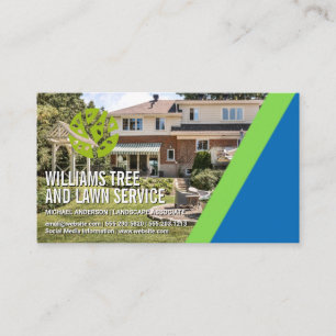 Carte De Visite Machine à gazon   Coupe de l'herbe   Logo du paysa