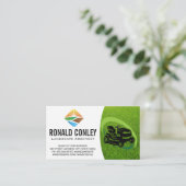 Carte De Visite Machine à gazon | Coupe de l'herbe | Paysage (Debout devant)