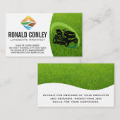 Carte De Visite Machine à gazon | Coupe de l'herbe | Paysage (Devant / Derrière)