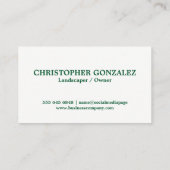 Carte De Visite Machine à gazon | Coupe de l'herbe | Paysagère (Dos)